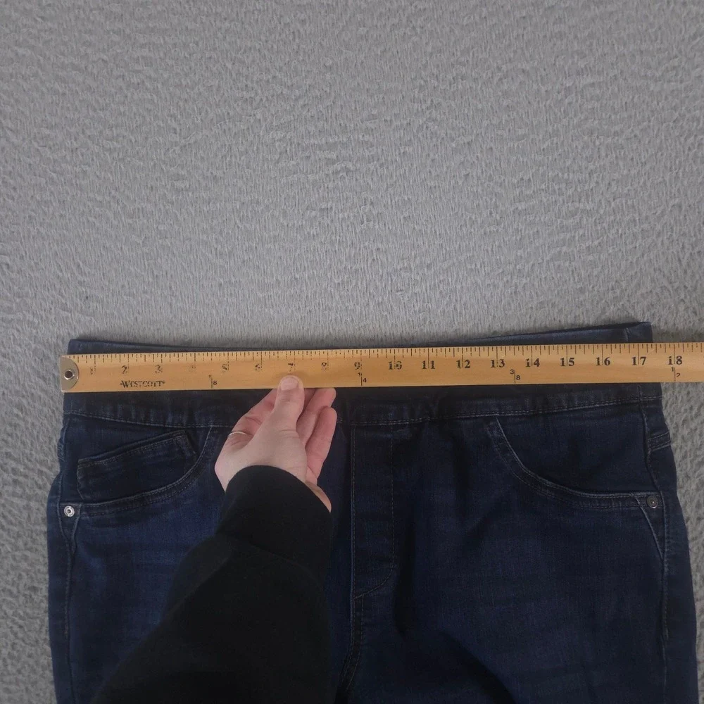 Democracy Jeans Women 14 Petite Blue Ab solution Stretch Bootcut Denim Jeggings - Picture 5 of 10
